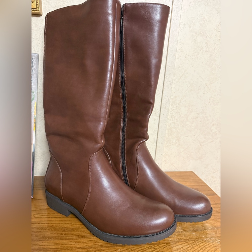 Brown  Knee-High Boots
